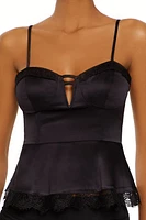 Satin Sweetheart Flounce Cami