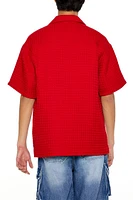 Waffle Knit Cuban Collar Shirt