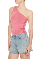 Ruched One-Shoulder Tank Top