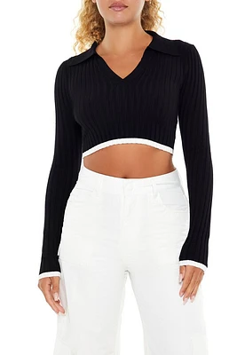 Cutout Sweater-Knit Crop Top