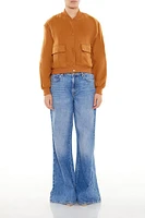 Button-Front Bomber Jacket