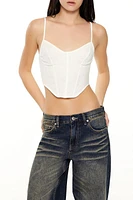 Lace-Up Corset Cropped Cami