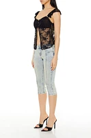 Mineral Wash Low-Rise Capri Jeans