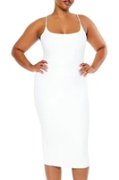 Plus Contour Sculpt Rhinestone Midi Dress