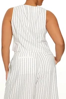 Plus Pinstriped Plunging Vest