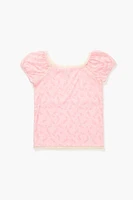 Girls Lace-Trim Floral Top (Kids)