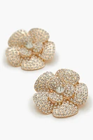 Rhinestone Flower Stud Earrings