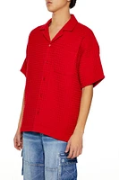 Waffle Knit Cuban Collar Shirt