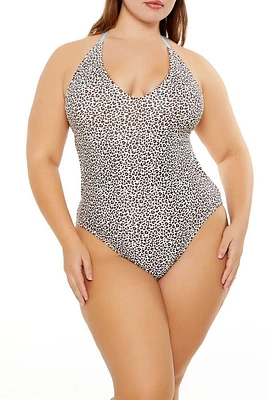 Plus Leopard Monokini One-Piece Swimsuit