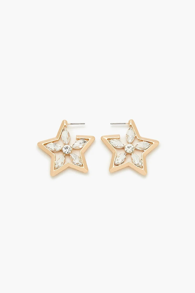 Faux Gem Star Drop Earrings