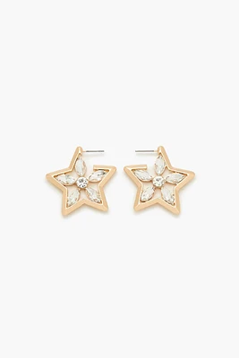 Faux Gem Star Drop Earrings