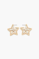 Faux Gem Star Drop Earrings