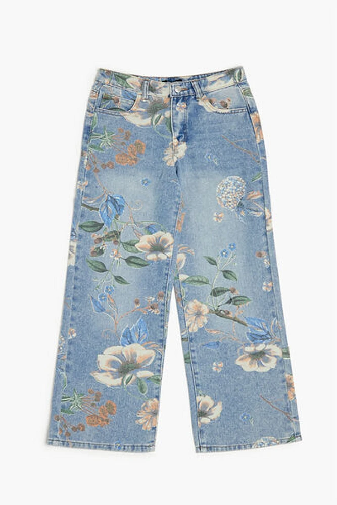 Girls Floral Print Jeans (Kids)