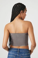 Cropped Zip-Up Tube Top