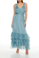 Tiered Ruffle-Trim Maxi Dress