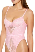 Lace Polka Dot Lingerie Bodysuit