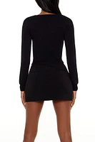 Faux Gem Cutout Sweater