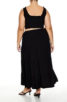Plus Tiered Maxi Skirt