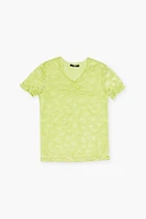 Girls Ribbed Knit Lace Tee (Kids)