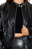 Plus Faux Leather Moto Jacket