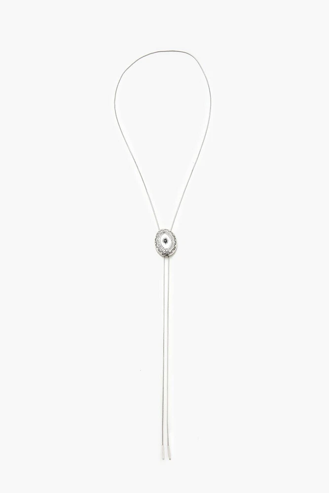 Faux Stone Bolo Tie Necklace