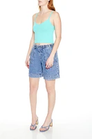 Baggy Drawstring Denim Shorts