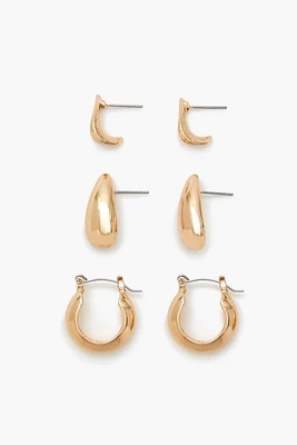 Smooth Geo Hoop Earring Set