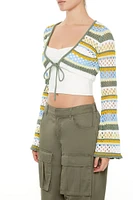 Striped Crochet Shrug Sweater