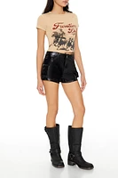 Faux Leather High-Rise Shorts