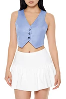 Notched Sleeveless Crop Top