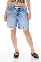 Distressed Denim Bermuda Shorts