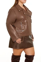 Plus Faux Leather Moto Jacket