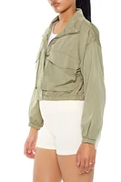 Cropped Cargo Bomber Jacket