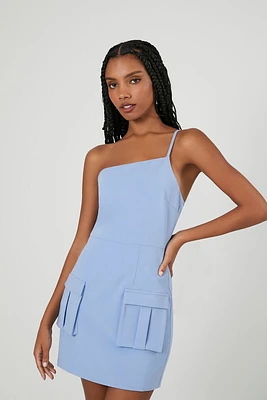 One-Shoulder Pocket Mini Dress