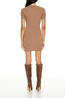 Lace-Up Mini Sweater Dress
