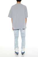 Bleach Dye Moto Skinny Jeans