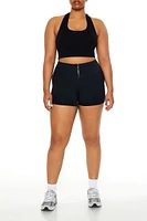 Plus Active Zip-Up Biker Shorts