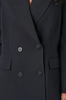 Plunging Double-Breasted Blazer