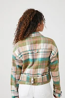 Plaid Belted Moto Jacket