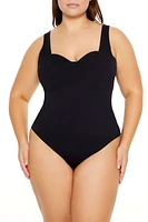 Plus Ponte Knit Thong Bodysuit