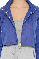 Drawstring Cropped Hooded Jacket