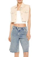 Frayed-Trim Cropped Vest