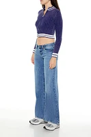 Stone Wash Low-Rise Flare Jeans