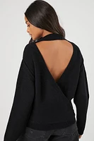 Surplice Back Cutout Sweater