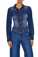 Stretch-Denim Long-Sleeve Shirt