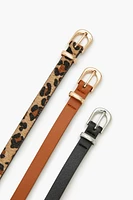 Thin Faux Leather Belt Set