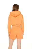 Cropped Fleece Zip-Up Hoodie
