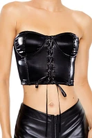 Faux Leather Lingerie Tube Top