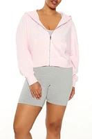 Plus Drop-Sleeve Zip-Up Hoodie