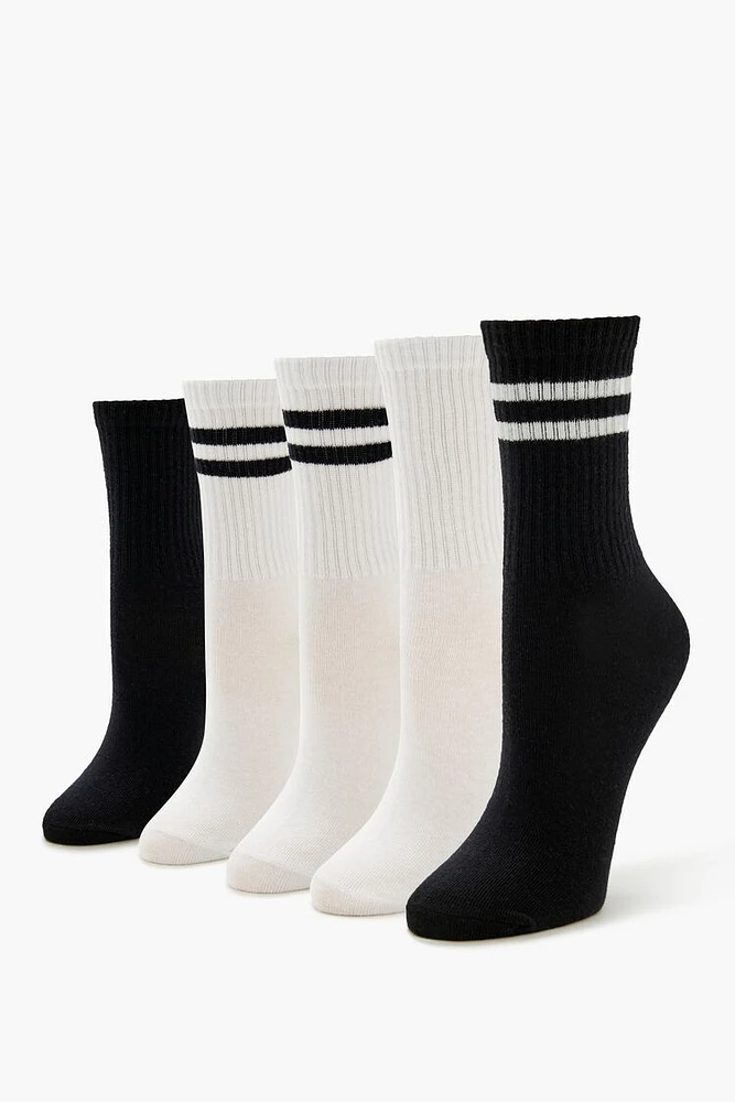 Varsity-Striped Crew Socks Set - 5 pack